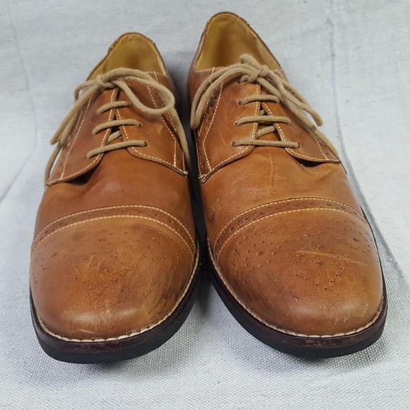 Sandro Moscoloni Oxfords Shoes Mens Sz 13 D Brown Leather Brogue Cap Toe 220147 - Picture 2 of 10